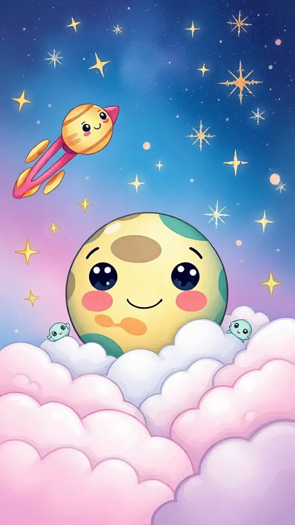adorable cosmic illustration art
