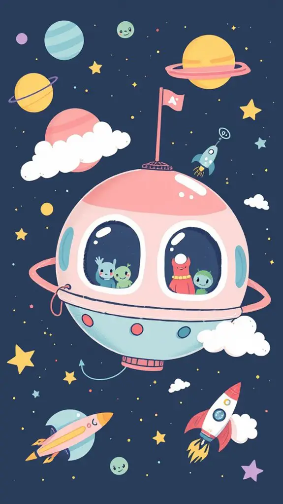 adorable extraterrestrial habitat illustration