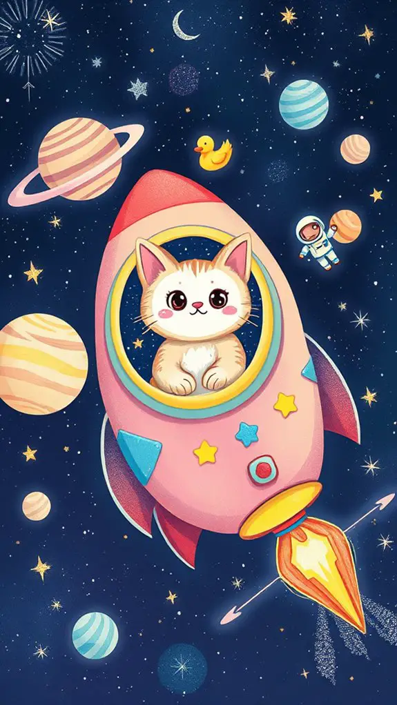 adorable feline astronaut adventure
