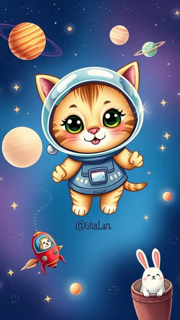 adorable feline space explorers