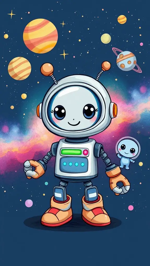 adorable robotic space character