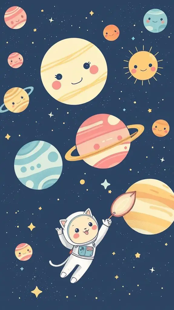 adorable space themed illustration