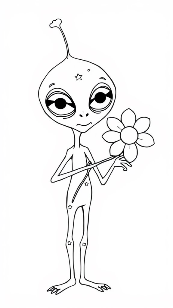 alien line art illustration