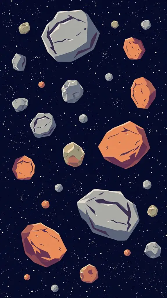 asteroid graphic in space