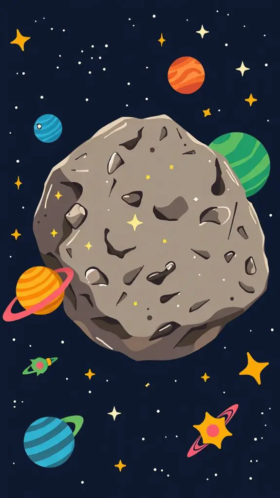 asteroid themed space adventure clipart