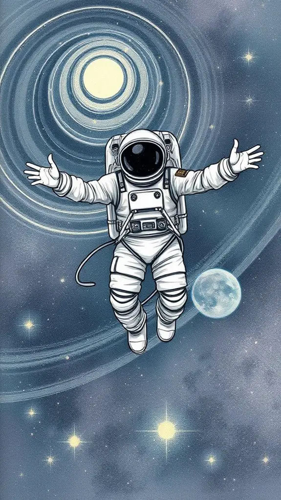 astronaut in space sketch