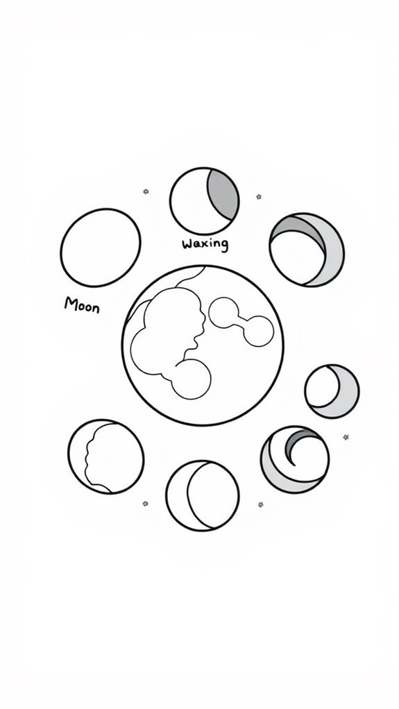 beginner moon phases drawing