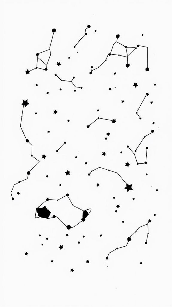 black and white constellation art