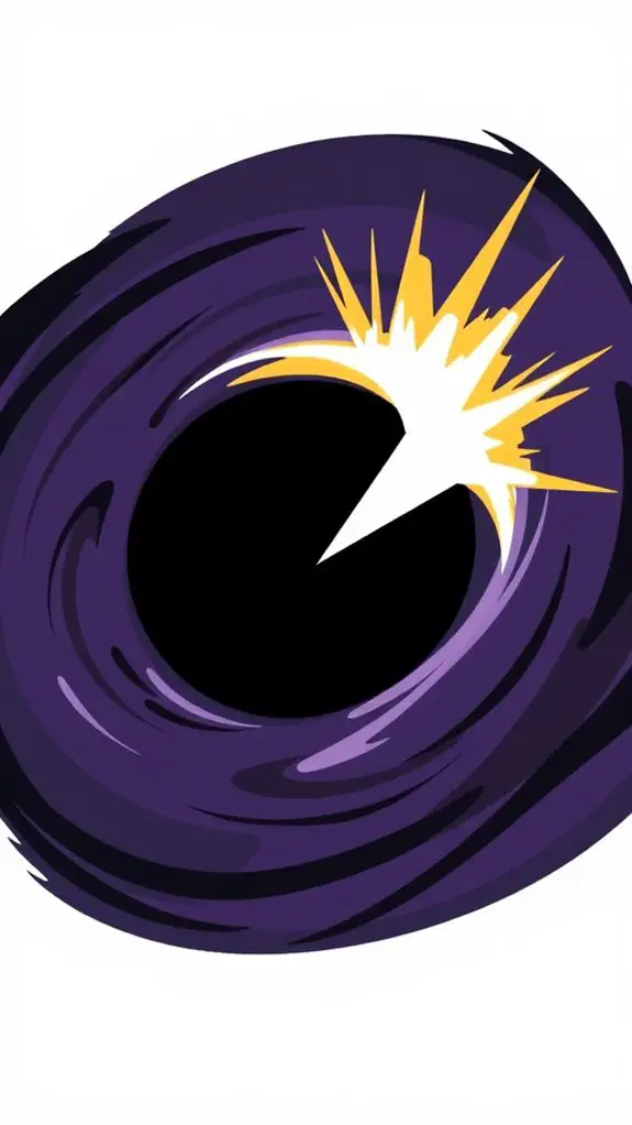 black hole with light beam