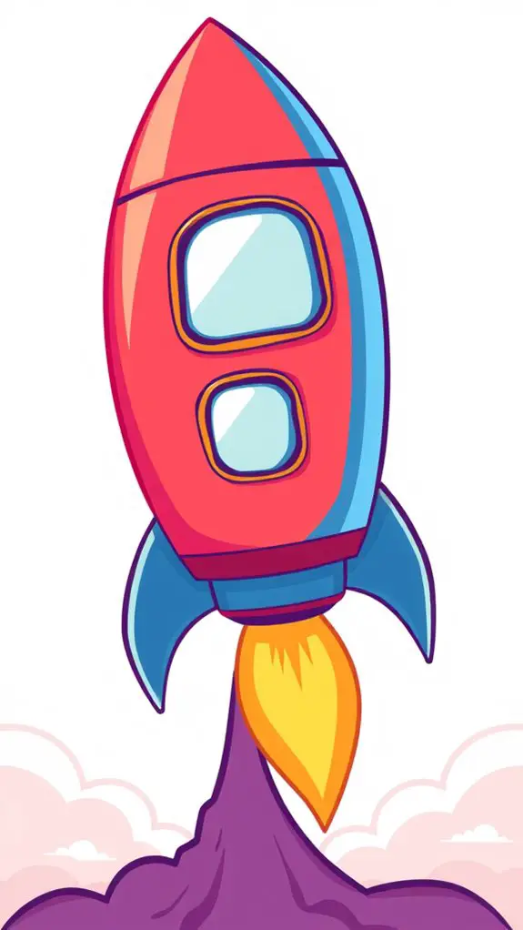 cartoon rocket clipart design