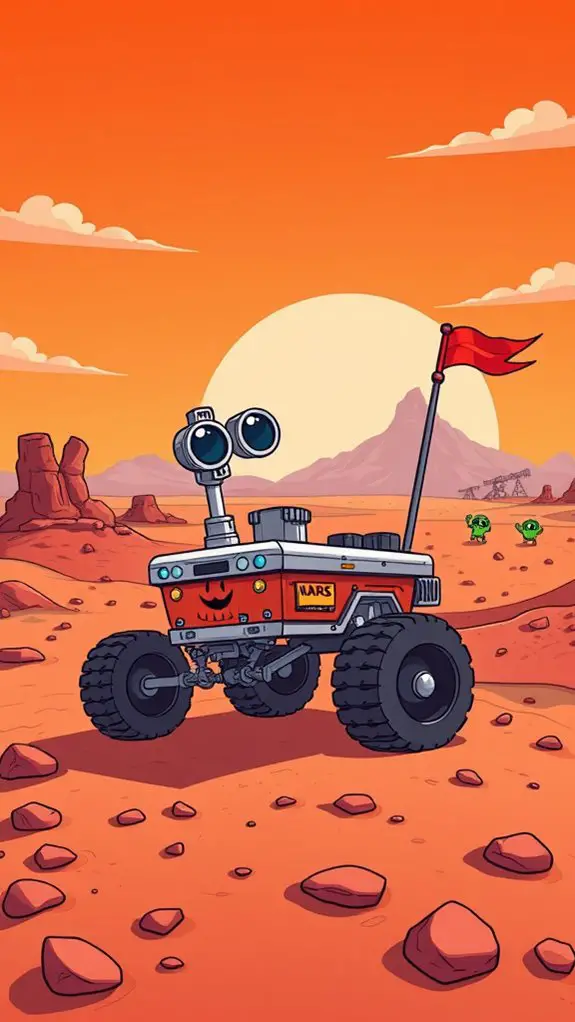 cartoon rover on mars