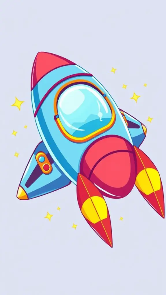 colorful cartoon spaceship illustration