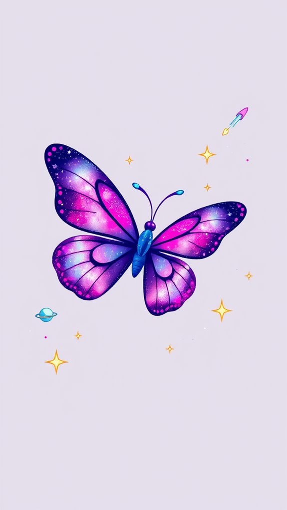 colorful cosmic butterfly graphics