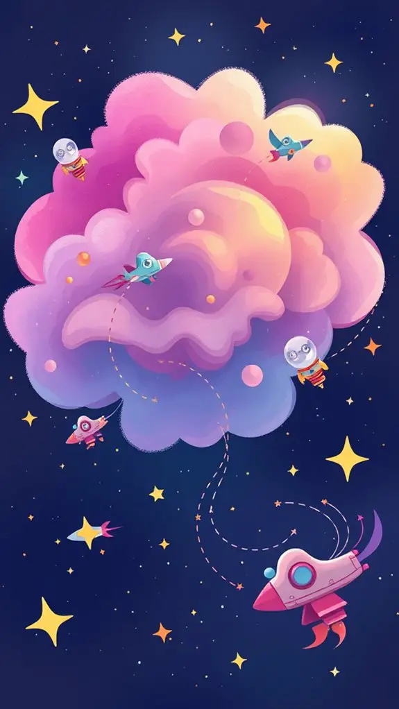 colorful nebula cloud illustrations