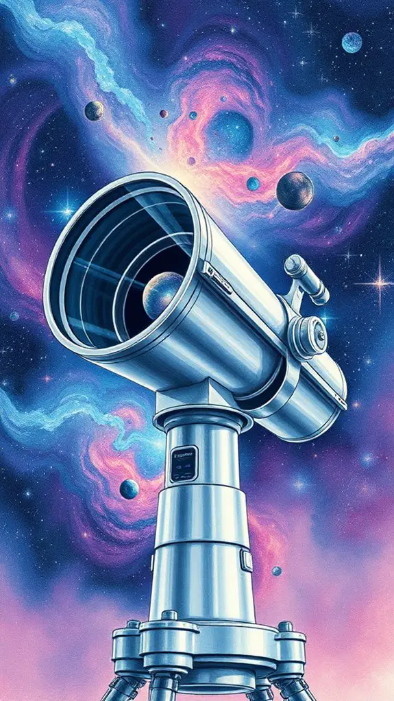 colorful space telescope illustration