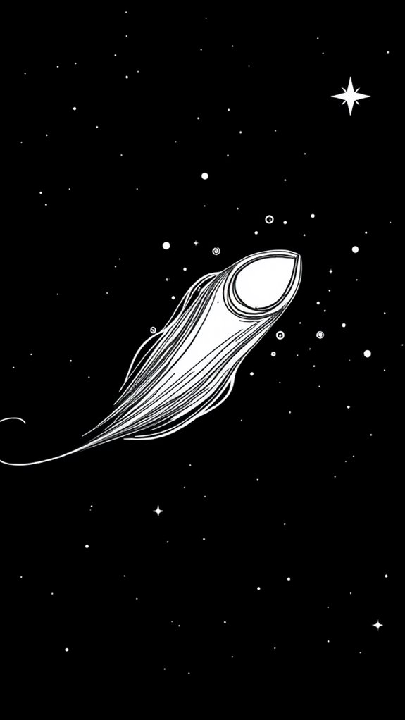 comet illustrated in lines