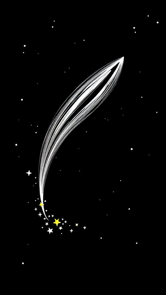 continuous line comet illustration