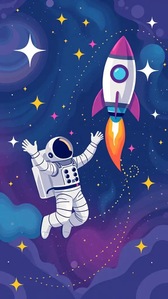 cosmic astronaut rocket clipart
