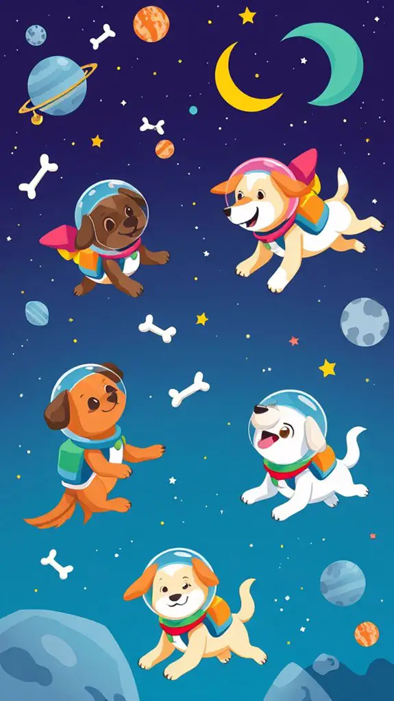 cosmic canine cartoon illustrations