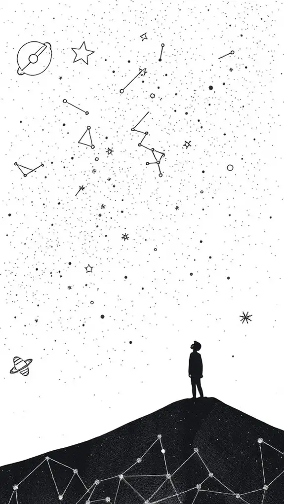 cosmic minimalist black white