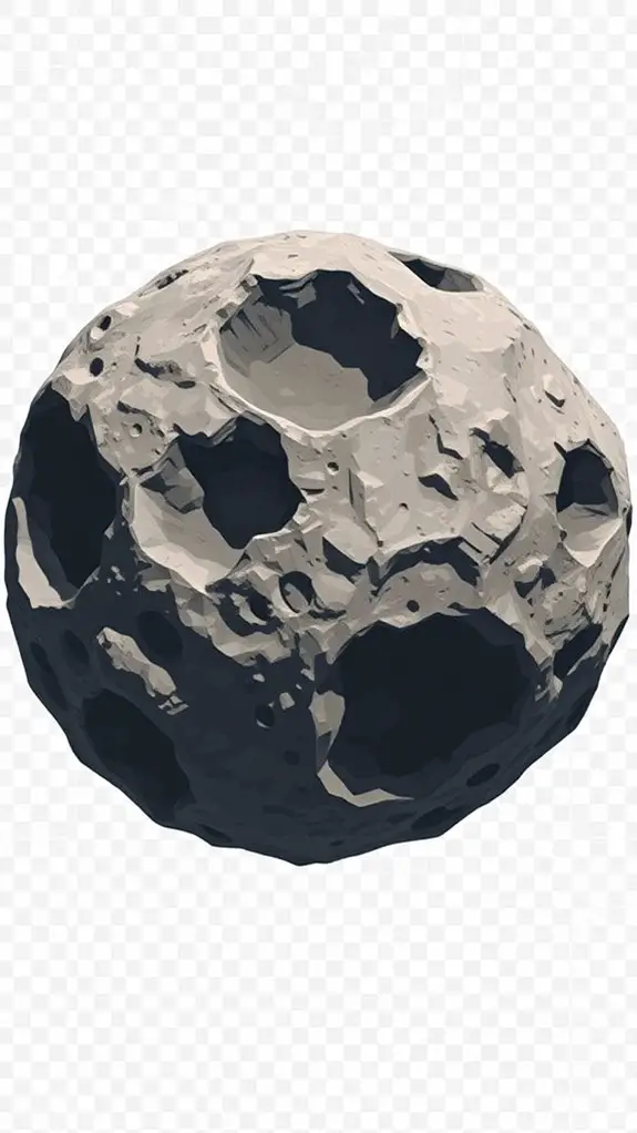 craters on asteroid illustration