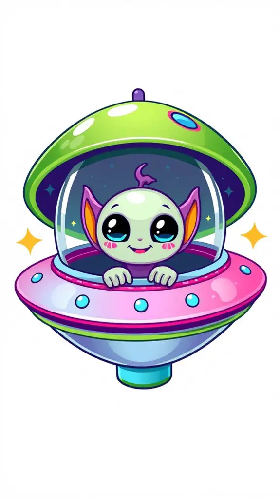 cute alien ufo clipart