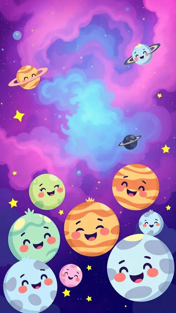 cute cartoon planet nebula
