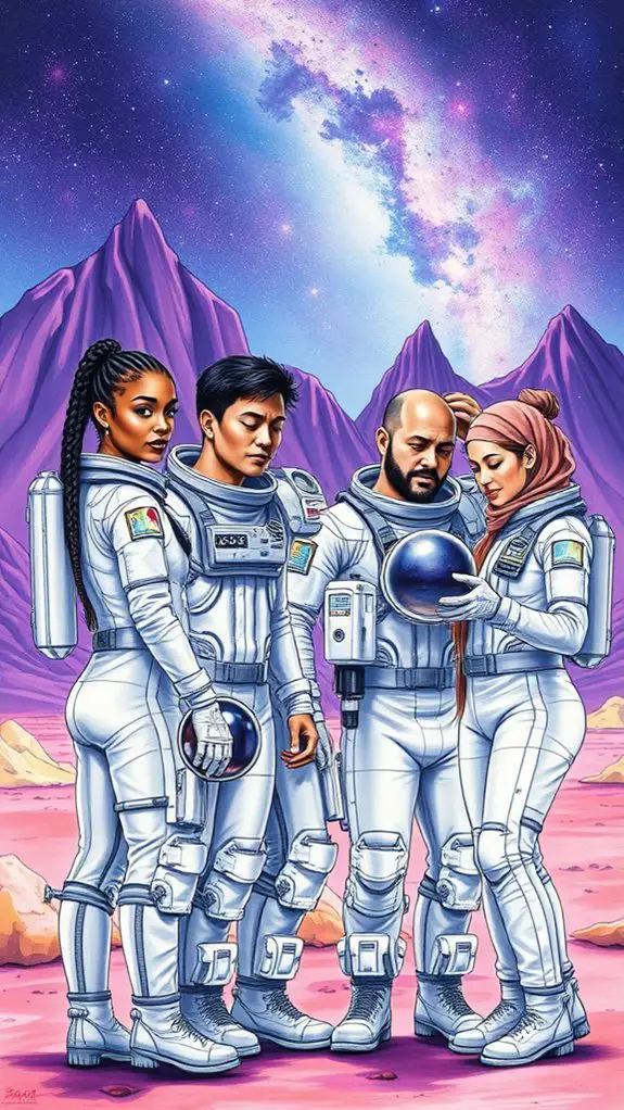 detailed astronaut team illustration
