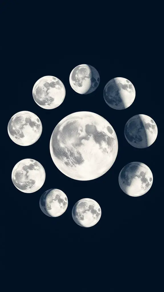 detailed lunar cycle illustration