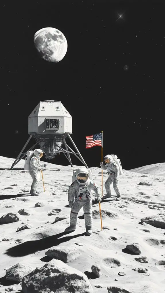 detailed lunar landing illustration
