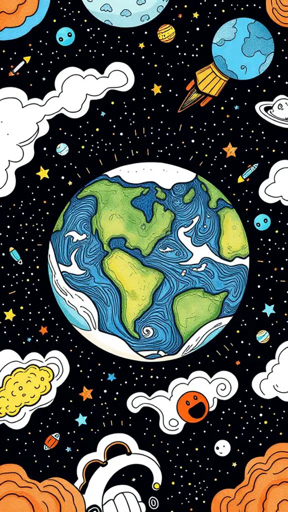 doodle pattern of earth