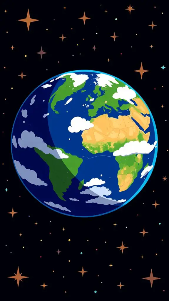 earth and stars illustration