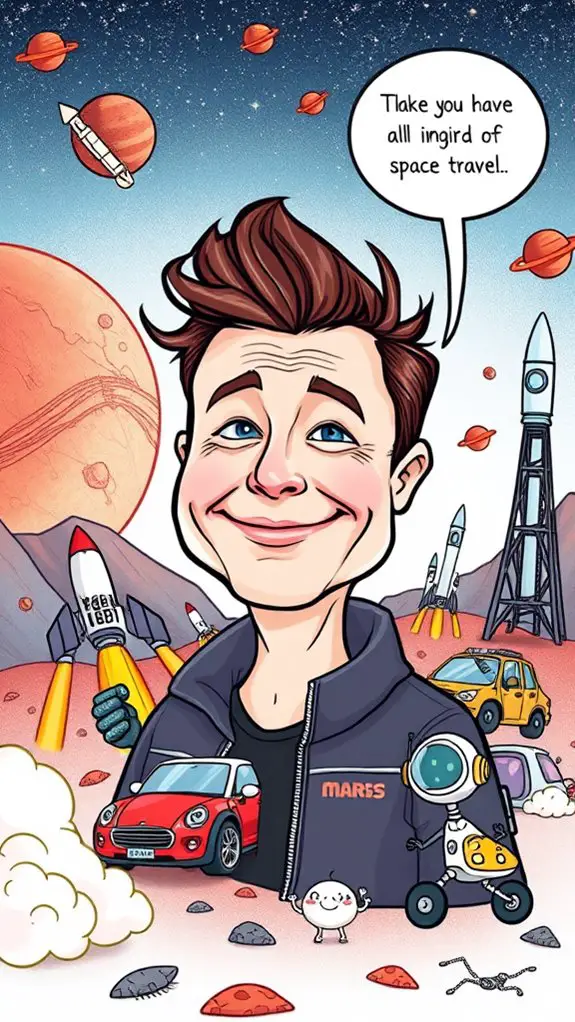 elon musk caricature artwork