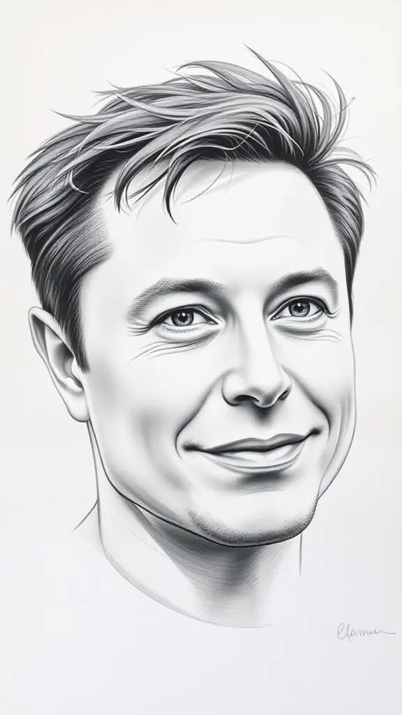 elon musk portrait illustration