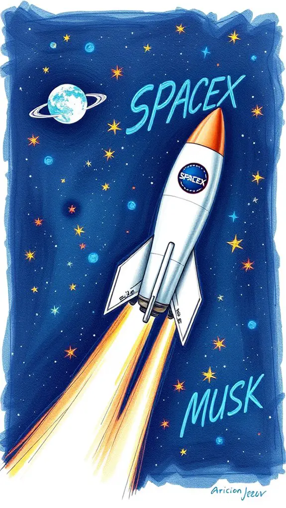 elon musk s rocket illustration