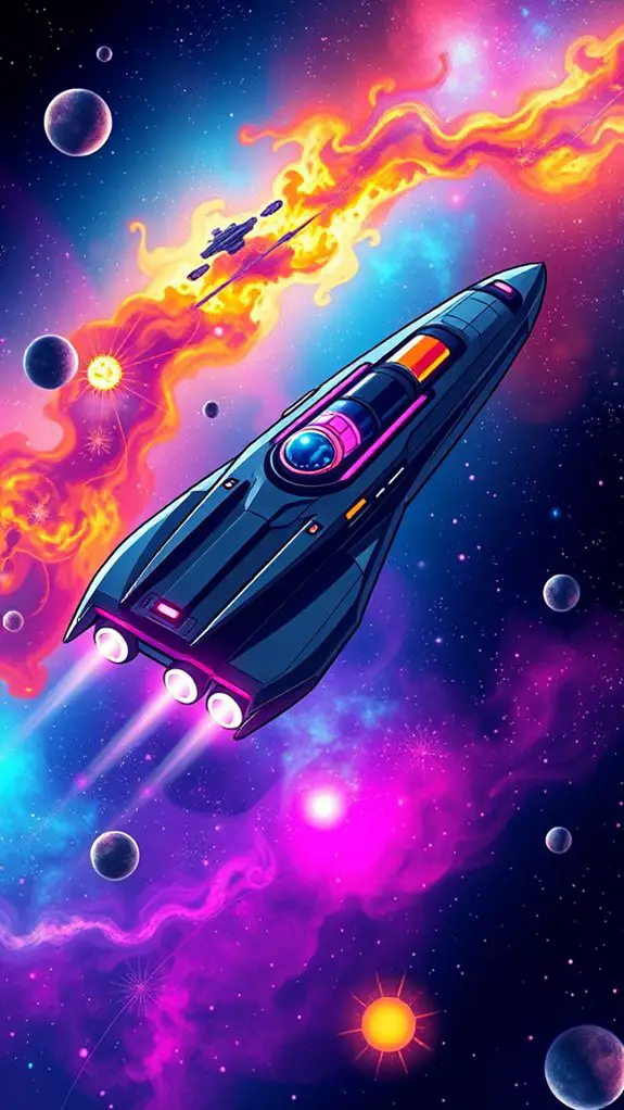 futuristic spaceship graphic design