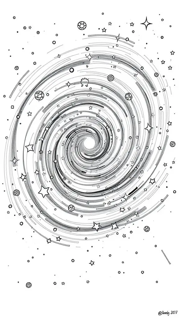 galactic illustration in ink