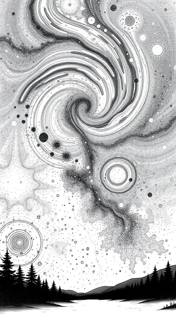 galactic monochrome artistic representation