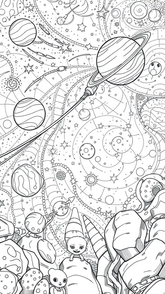 galactic monochrome exploration illustration