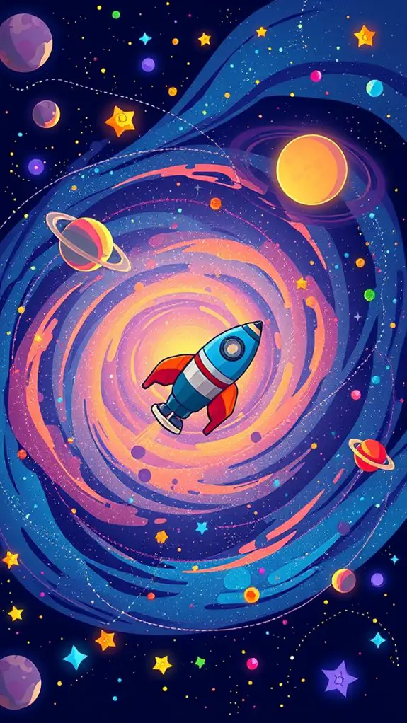 galaxy themed mission artwork