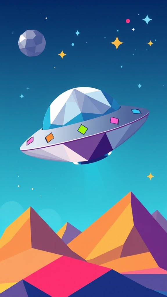 geometric ufo clipart design