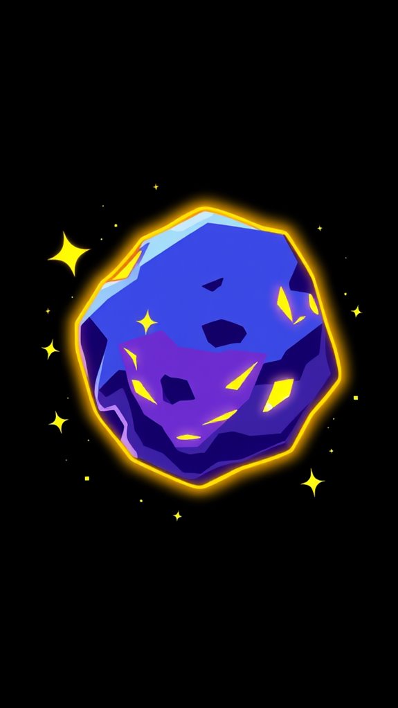 glowing asteroid graphic design
