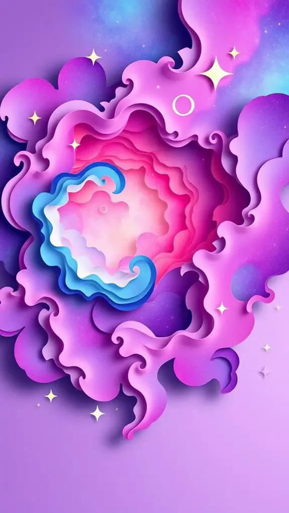 layered paper cut nebula