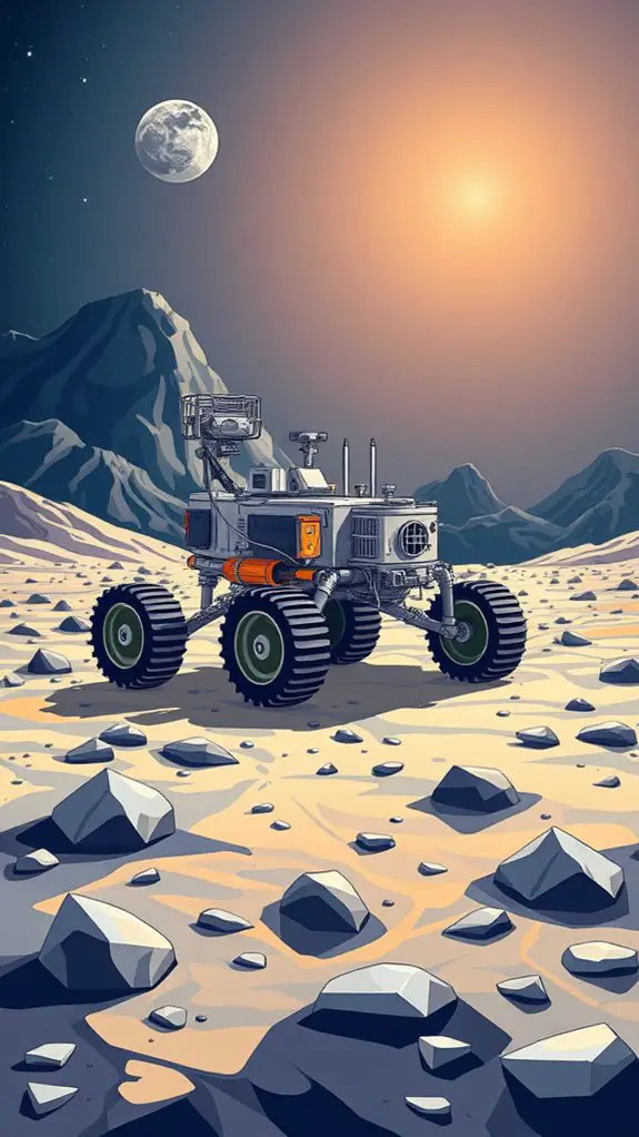 lunar rover moon landing illustration