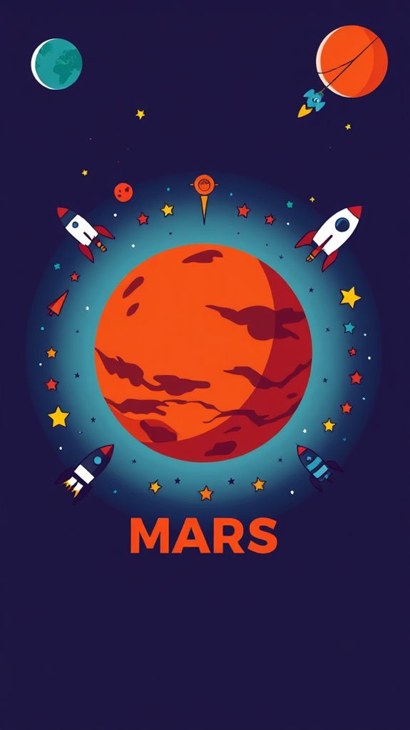 mars themed bold typography clipart