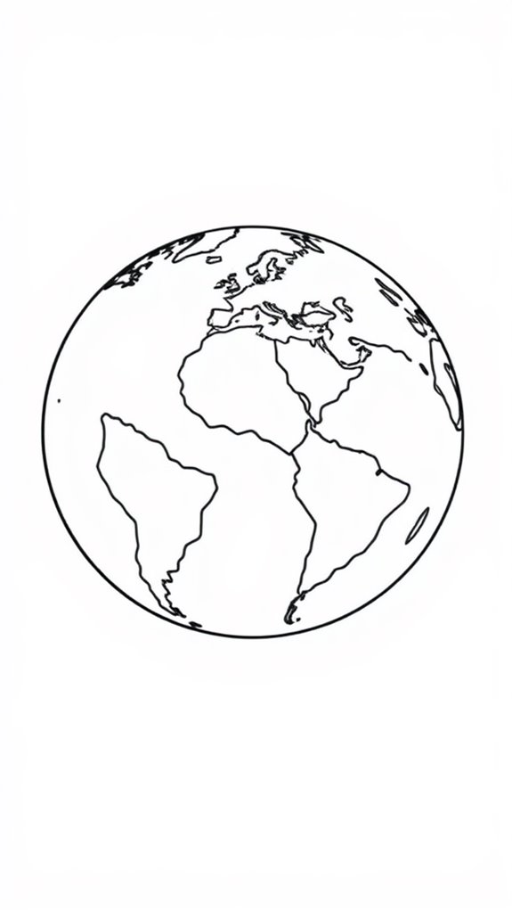 minimalist earth coloring page