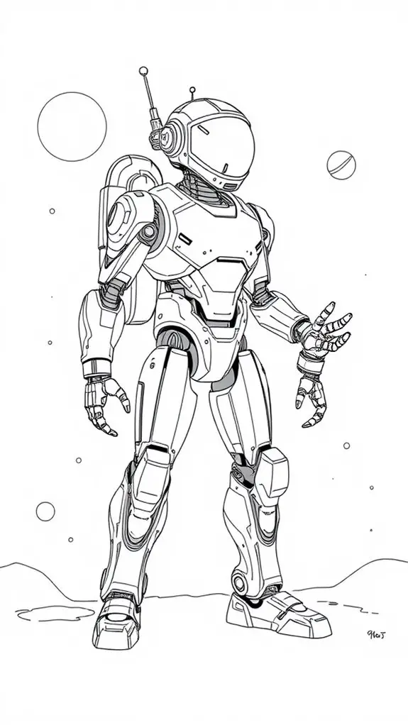 minimalist futuristic robot art