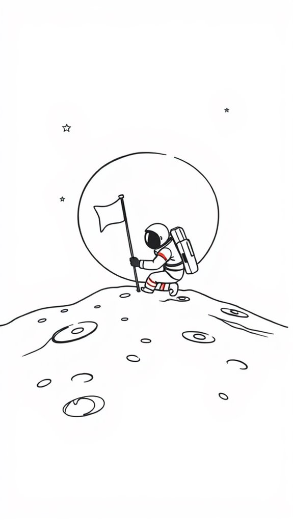 minimalist lunar landing illustration