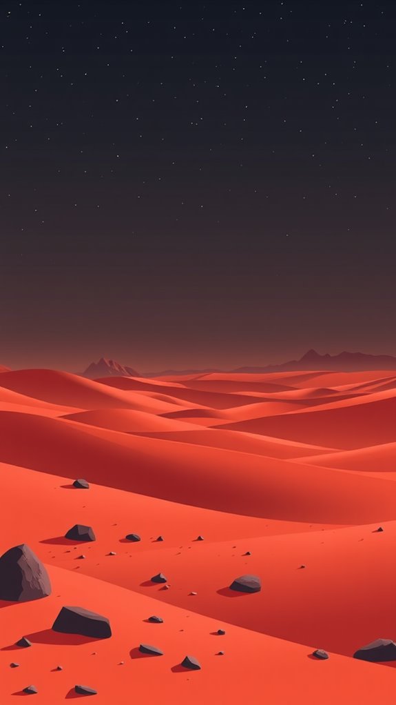 minimalist mars landscape clipart