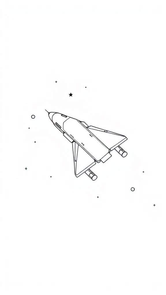 minimalist space shuttle art